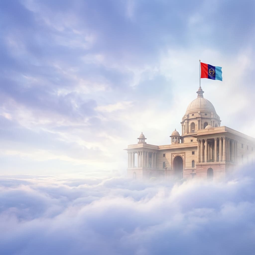 NCC ceremonial building in the clouds